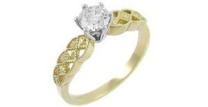 Gold Celtic Ring With Solitaire Diamond