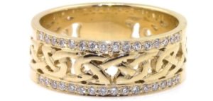 Yellow Gold Diamond Celtic Knot Ring