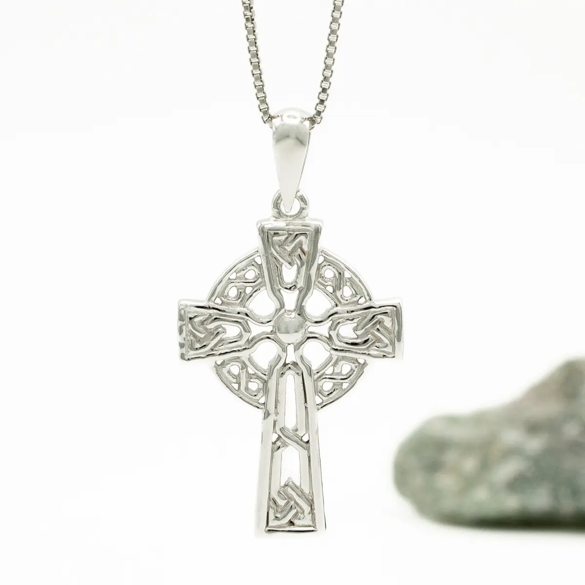 Filigree Celtic Cross Pendant in Sterling Silver Photo 4 