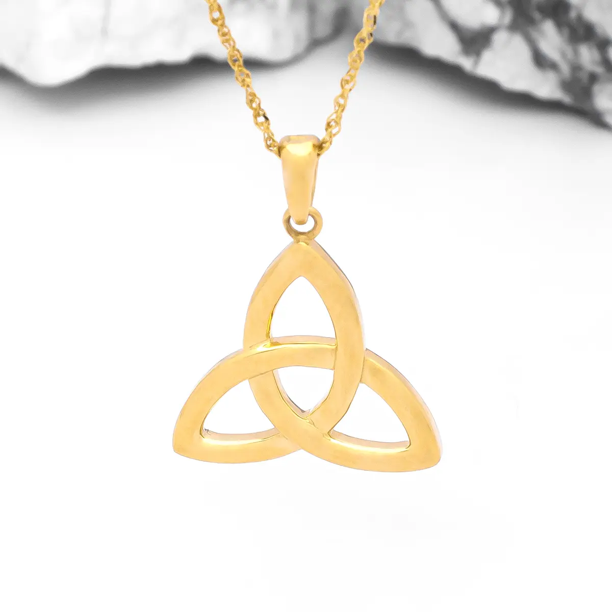 14k Gold Celtic Trinity Knot Large Pendant Photo 5 