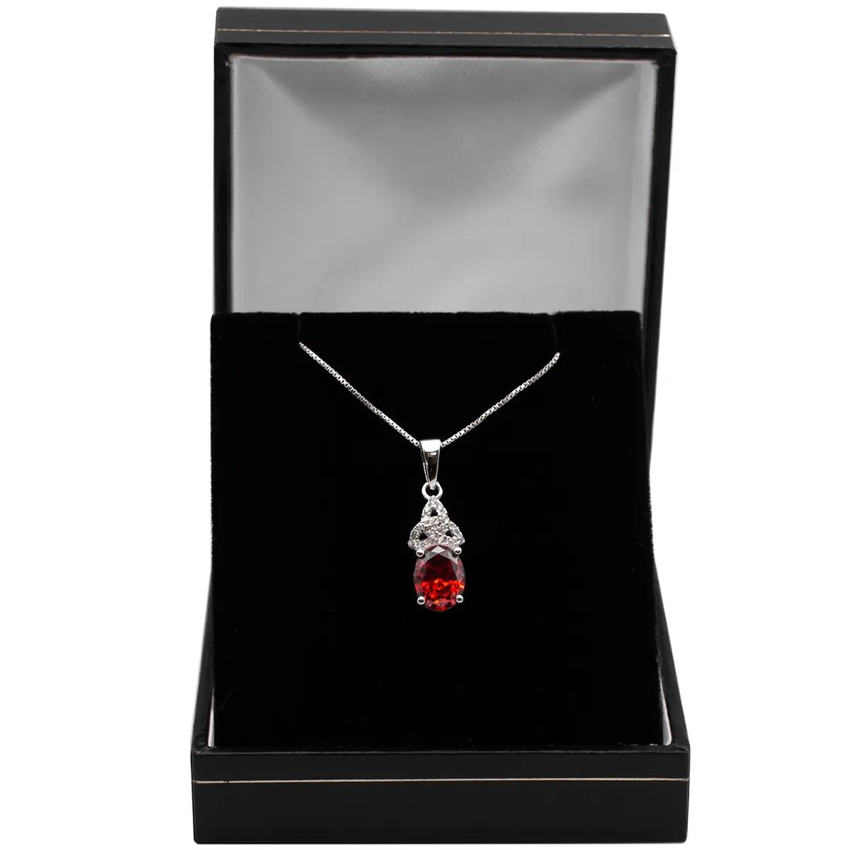 January Birthstone Trinity Knot Necklace in Sterling Silver Photo 6 