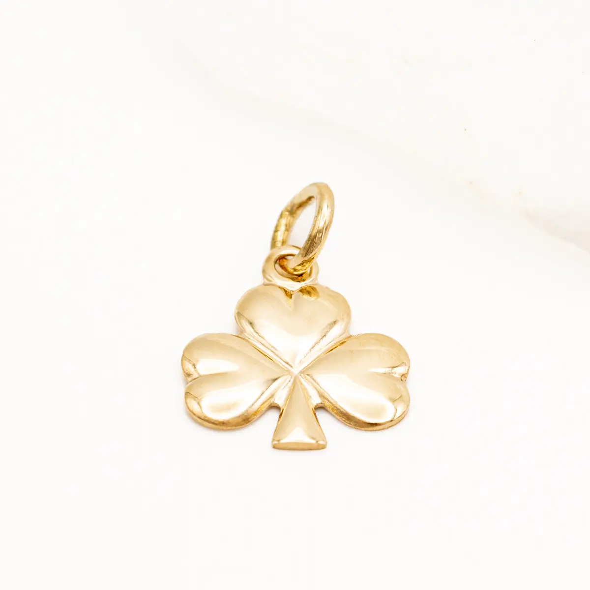 14k Gold Irish Shamrock Small Charm Photo 2 