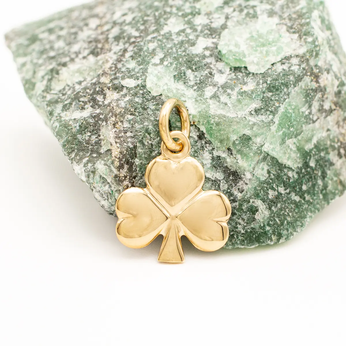 14k Gold Irish Shamrock Small Charm Photo 4 