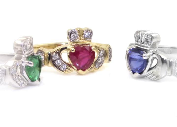 Claddagh Ring Meaning. Emerald Claddagh Ring. Sapphire Claddagh Ring. Ruby Claddagh Ring. Claddagh Ring for Sale.