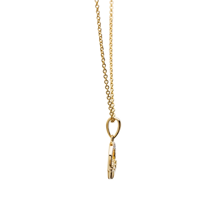 14k Gold Vermeil Claddagh Necklace with Cubic Zirconia Photo 6 