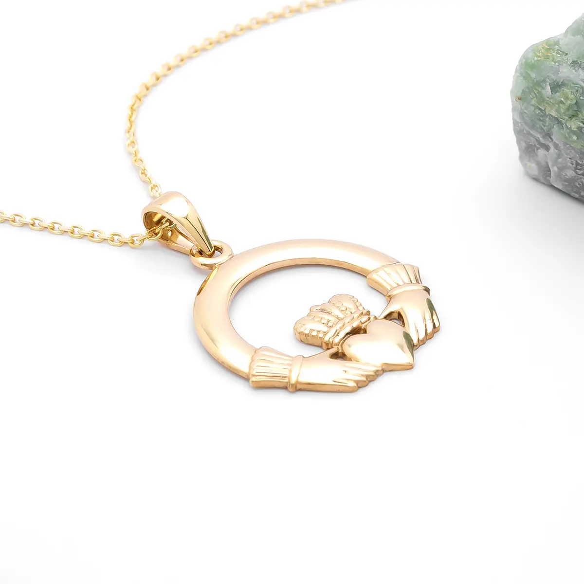 Gold Irish Claddagh Pendant Photo 2 