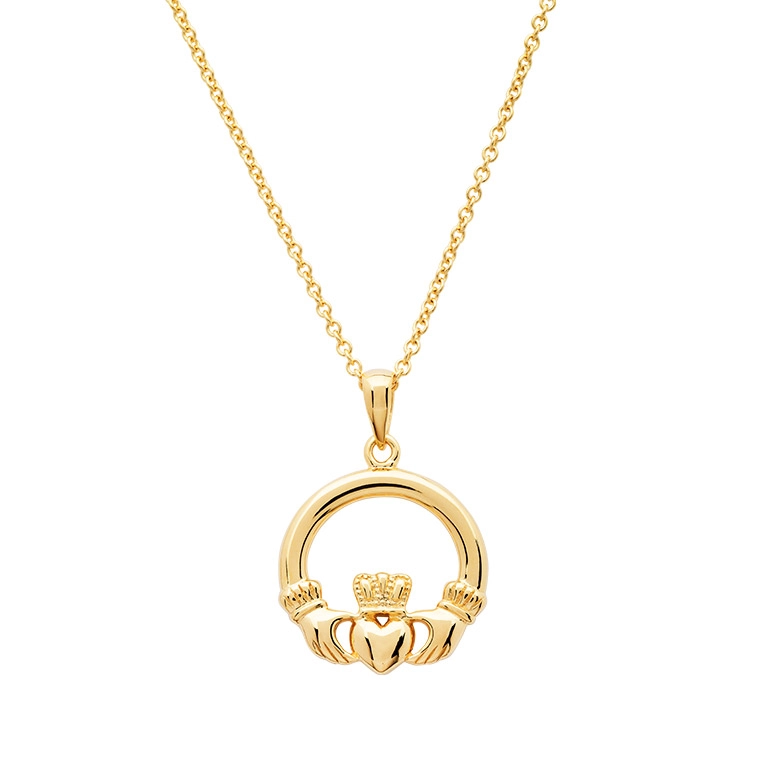 Gold Vermeil Irish Claddagh Necklace Photo 3 