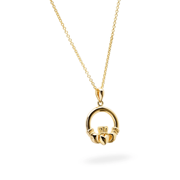 Gold Vermeil Irish Claddagh Necklace Photo 6 