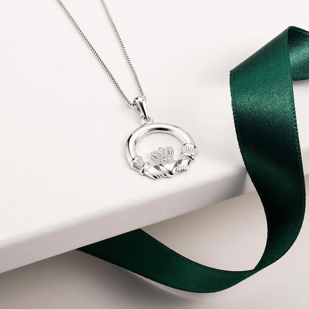 Sterling Silver Irish Claddagh Pendant Photo 2 