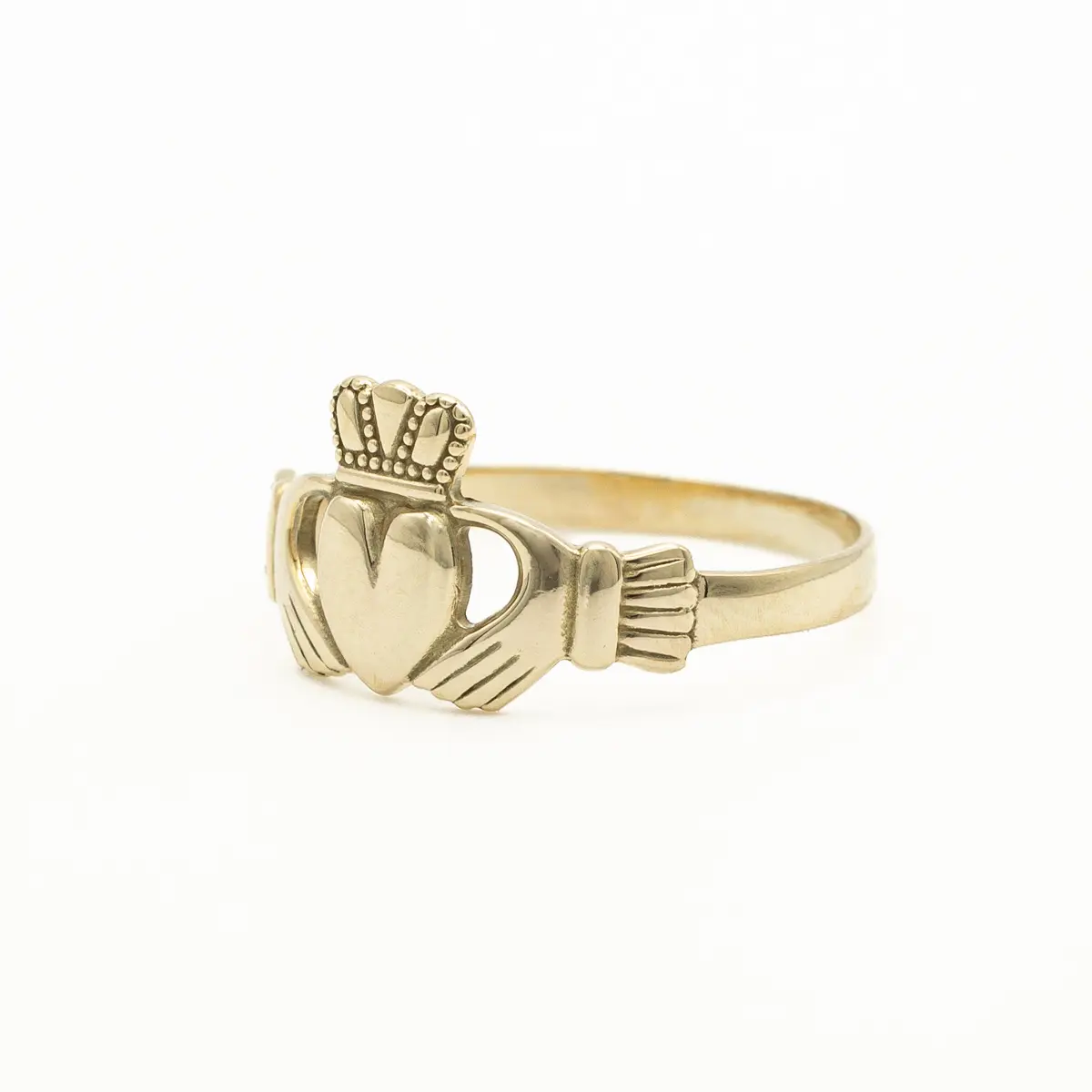 10k Gold Light Claddagh Ring Photo 3 