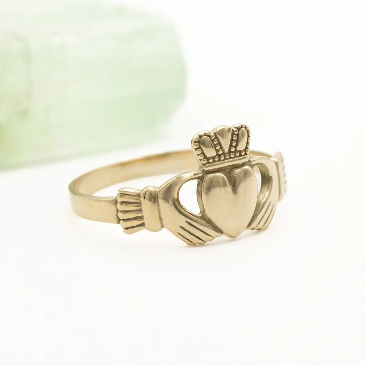 10k Gold Light Claddagh Ring Photo 2 