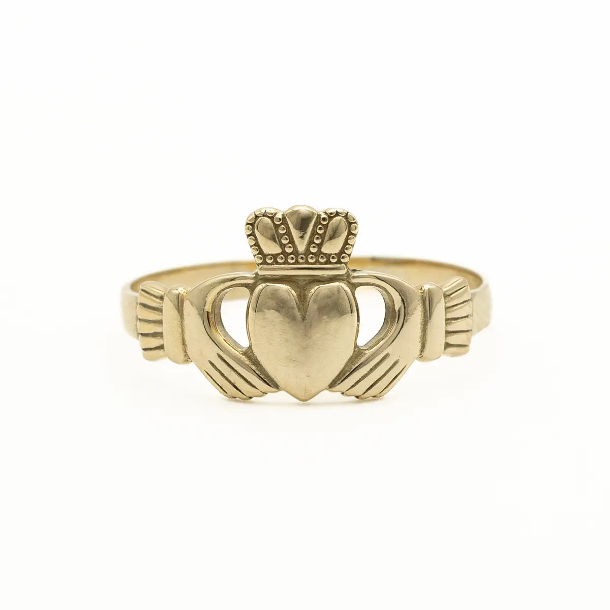 9k Gold Light Claddagh Ring...