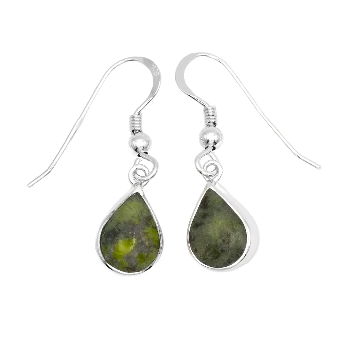 Silver Connemara Marble Teardrop Earrings...