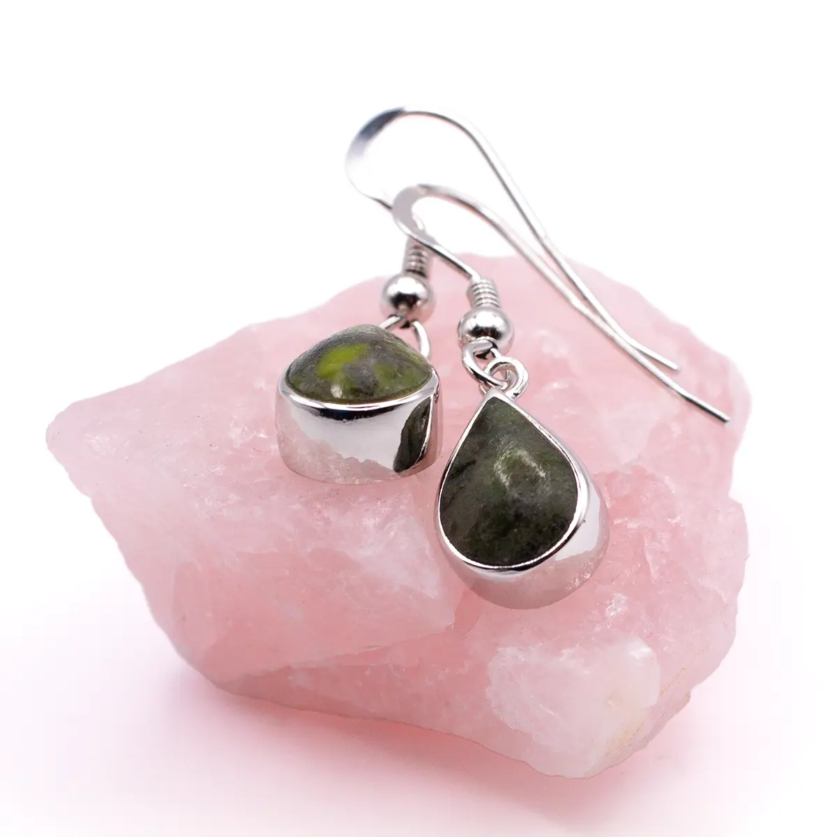 Silver Connemara Marble Teardrop Earrings Photo 3 