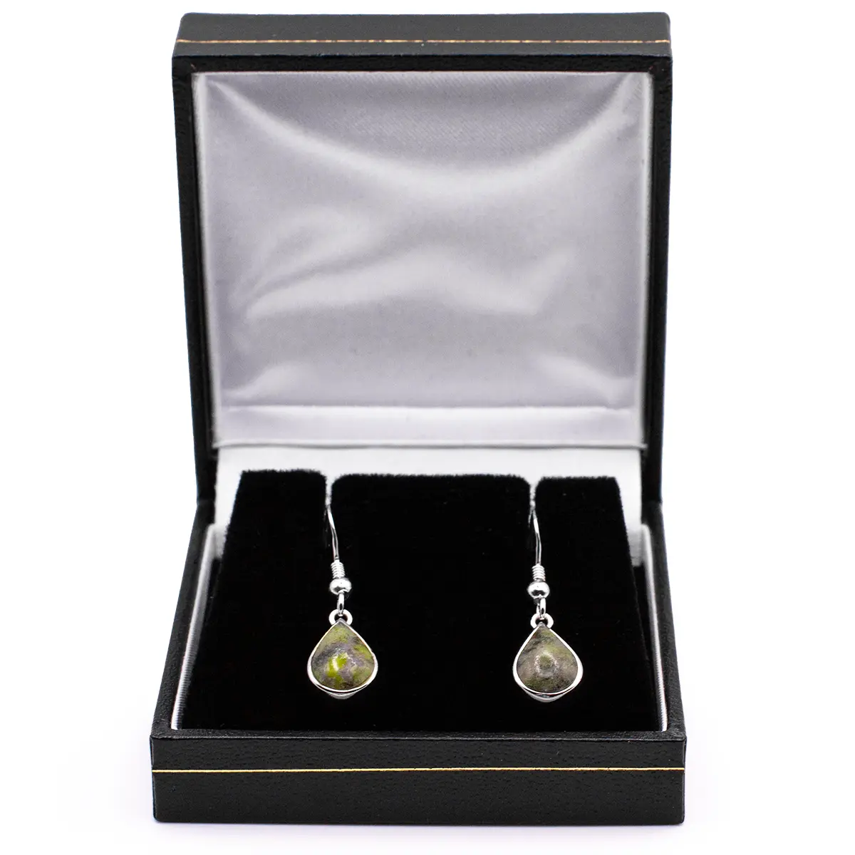 Silver Connemara Marble Teardrop Earrings Photo 5 