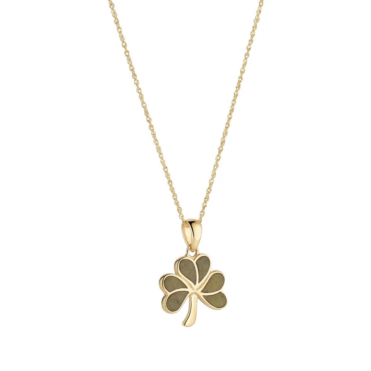 Connemara Marble Gold Shamrock Necklace
