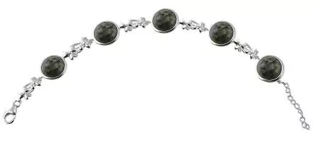 Connemara Marble Sterling Silver Shamrock Bracelet