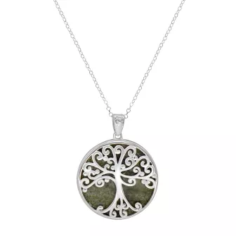 Connemara Marble Sterling Silver Reversible Tree of Life Pendant