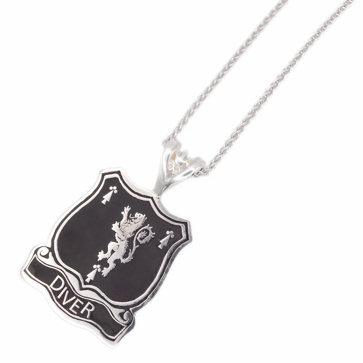 Oxidized Silver Family Crest Pendant With Family Name Photo 3 