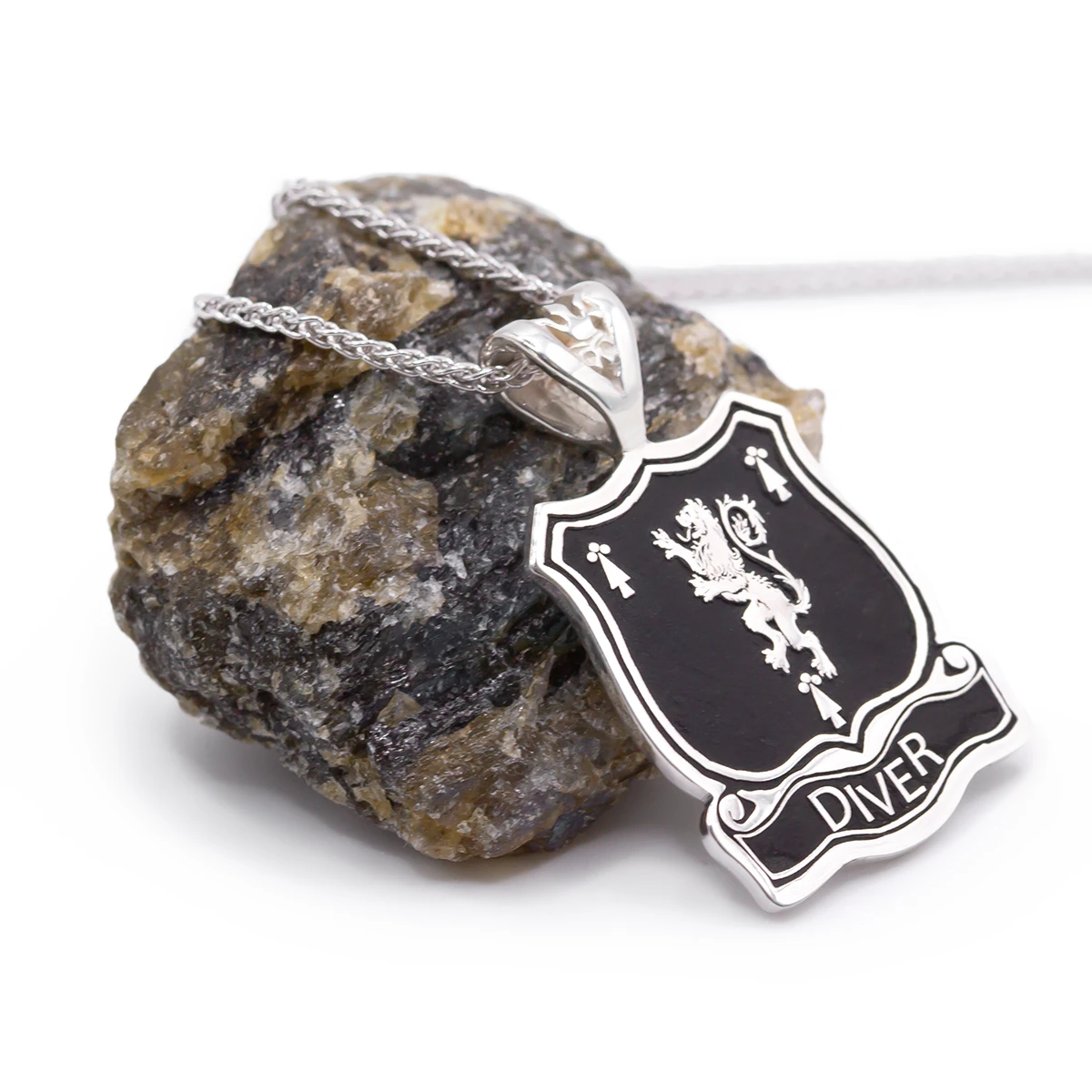 Oxidized Silver Family Crest Pendant With Family Name Photo 2 