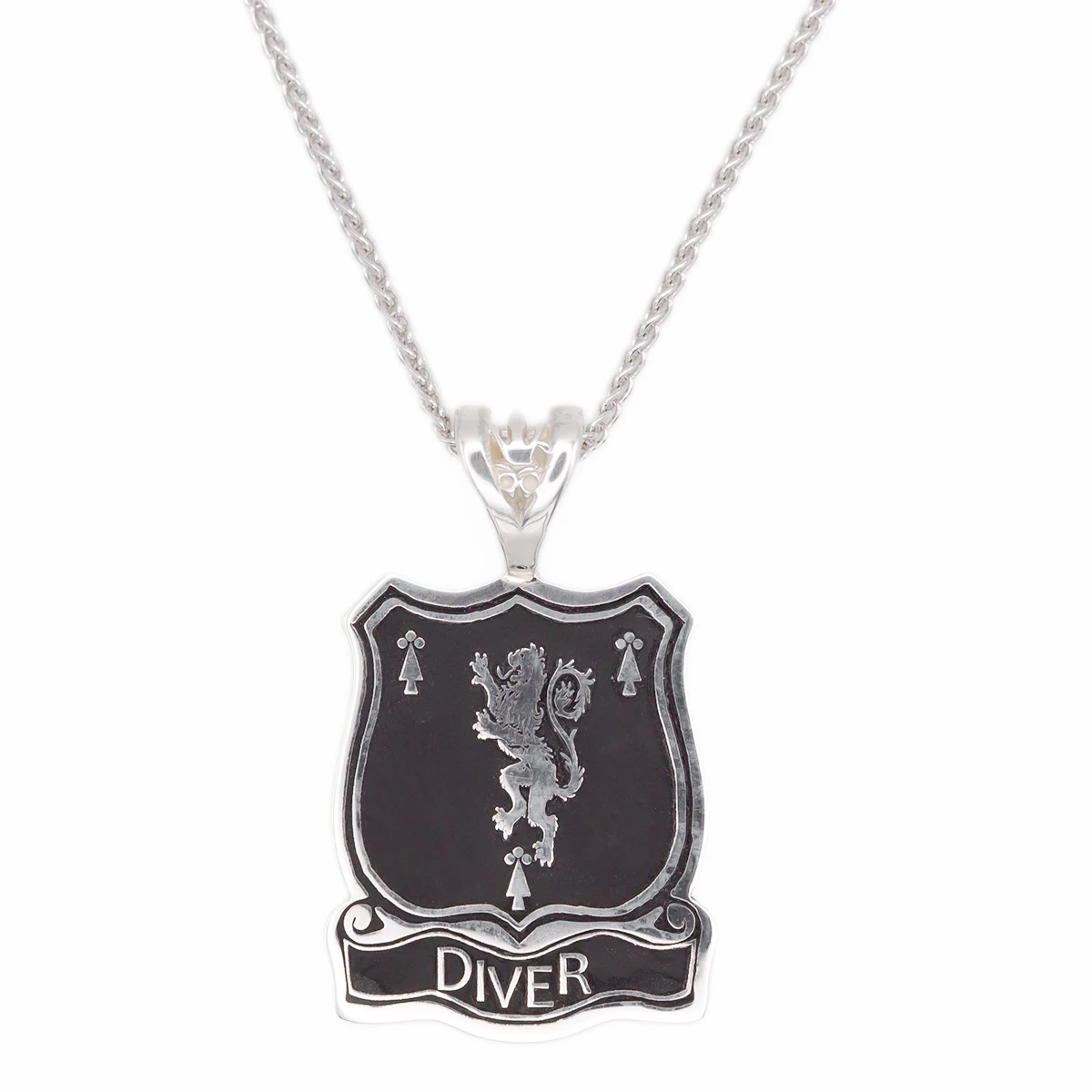 Oxidized Silver Family Crest Pendant With Family Name Photo 4 