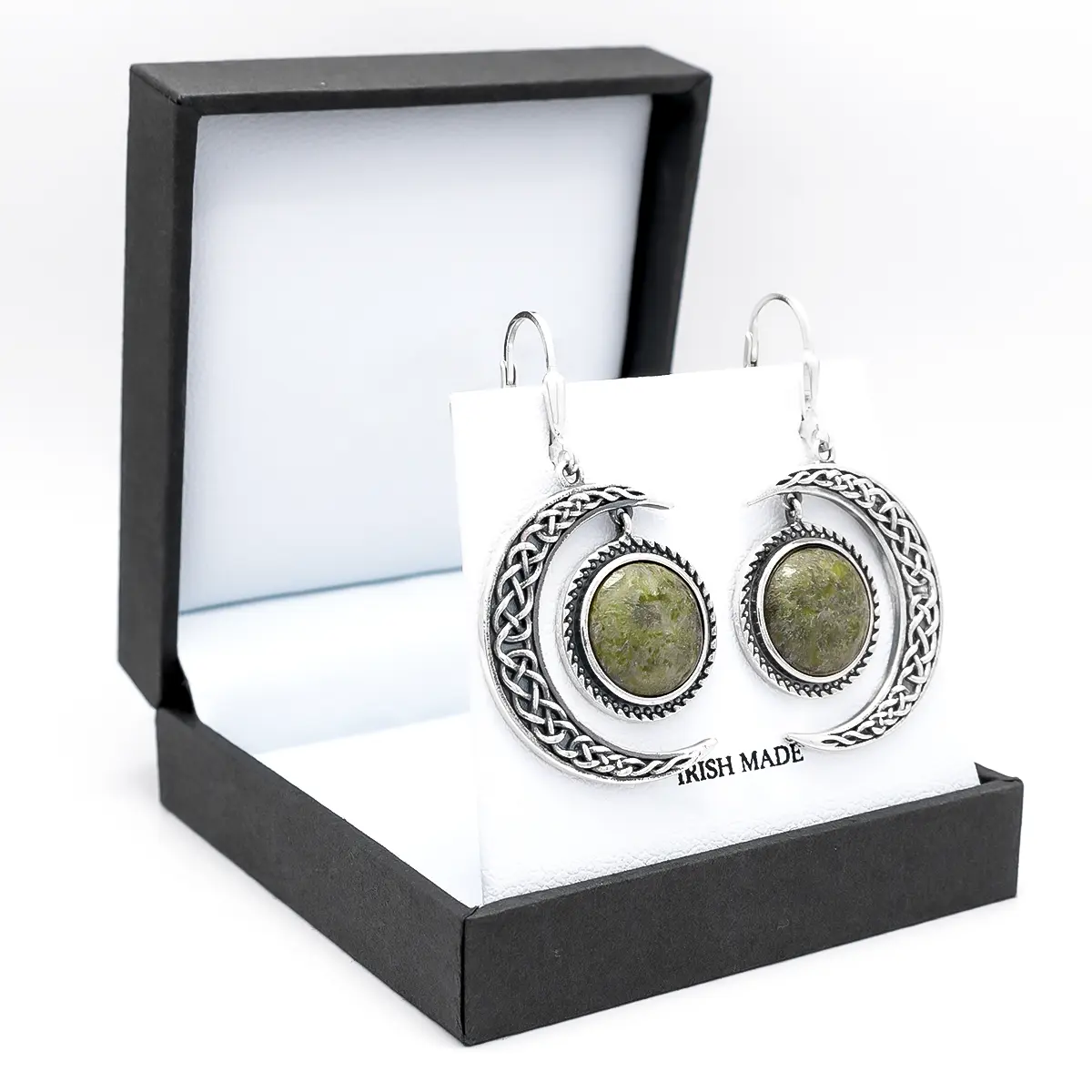 Connemara Marble Celtic Sun and Moon Pendant & Earrings Gift Set Photo 13