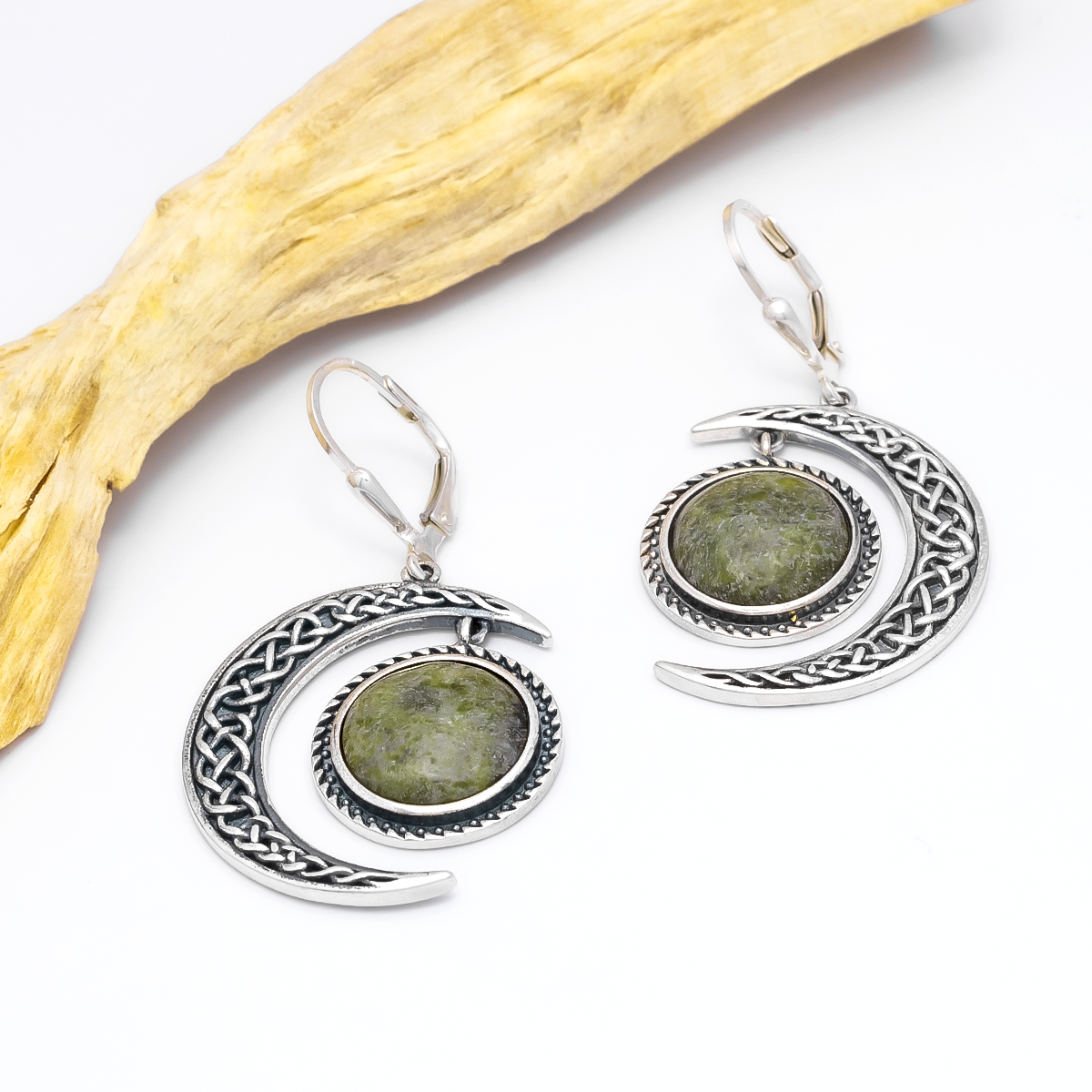 Connemara Marble Celtic Sun and Moon Pendant & Earrings Gift Set Photo 10