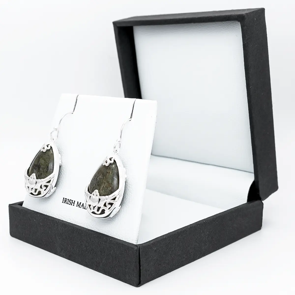 Connemara Marble Claddagh Pendant And Earrings Gift Set Photo 12 