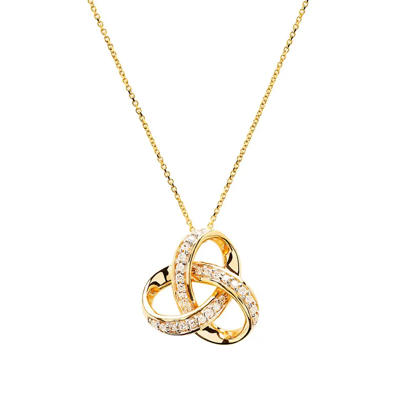 Diamond Studded Celtic Knot Pendant & Earrings Gift Set Photo 4 
