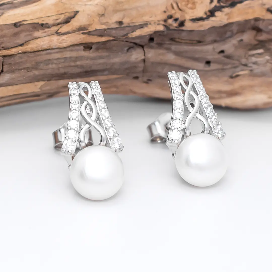 Silver Celtic Pearl Pendant And Earrings Gift Set Photo 8 