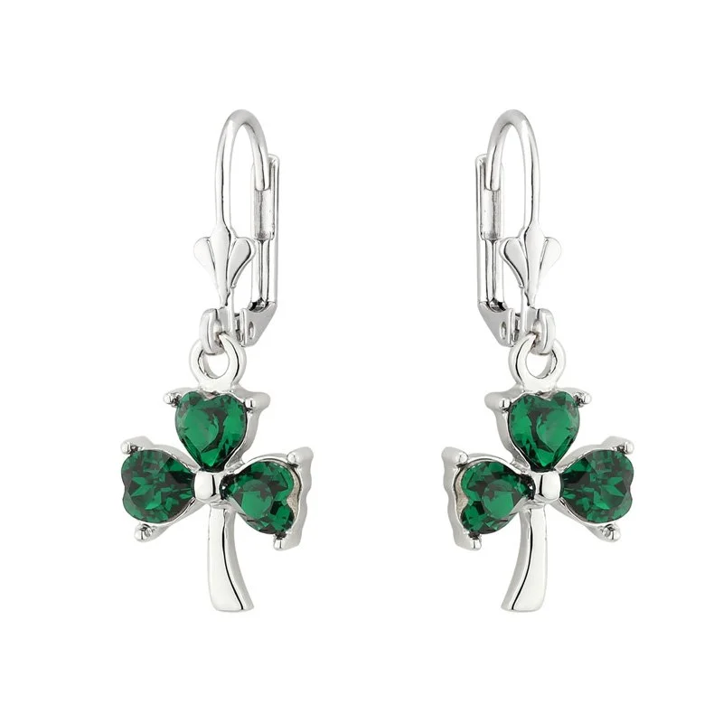 Silver Irish Shamrock Necklace & Earrings Set Photo 10 