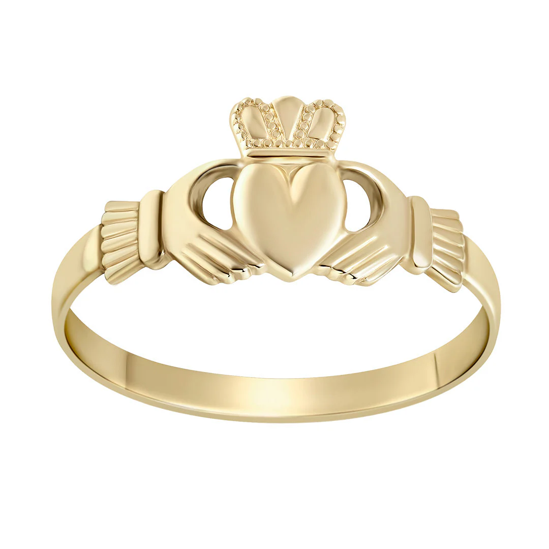 9k Gold Light Claddagh Ring Photo 2 