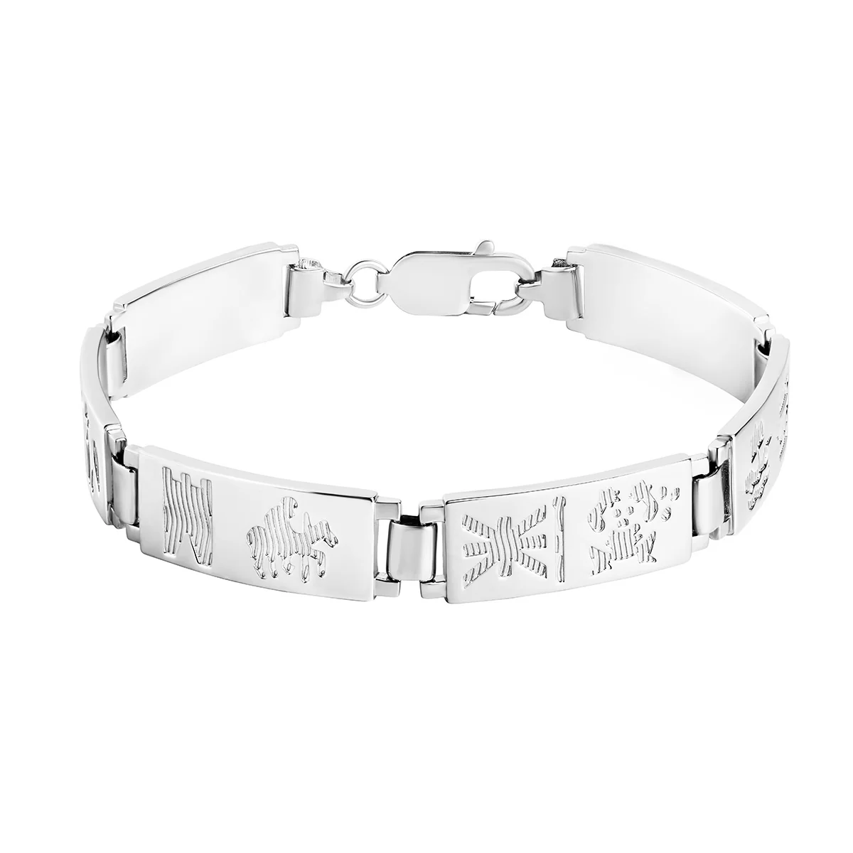 Sterling Silver History of Ireland Bracelet with Six Links