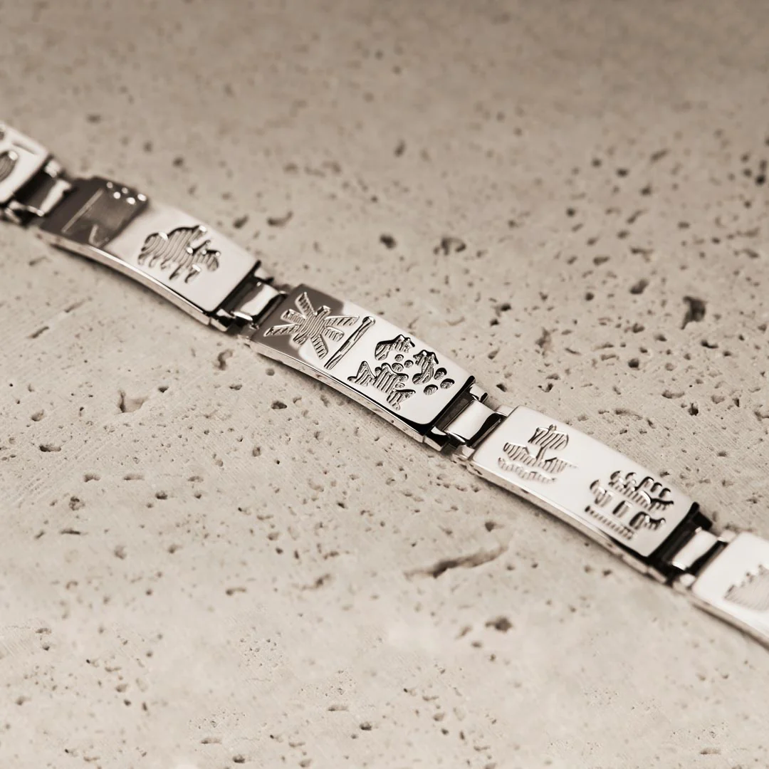 Sterling Silver History of Ireland Bracelet with Six Links Photo 2 