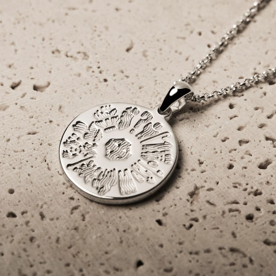Sterling Silver History of Ireland Round Pendant Photo 2 