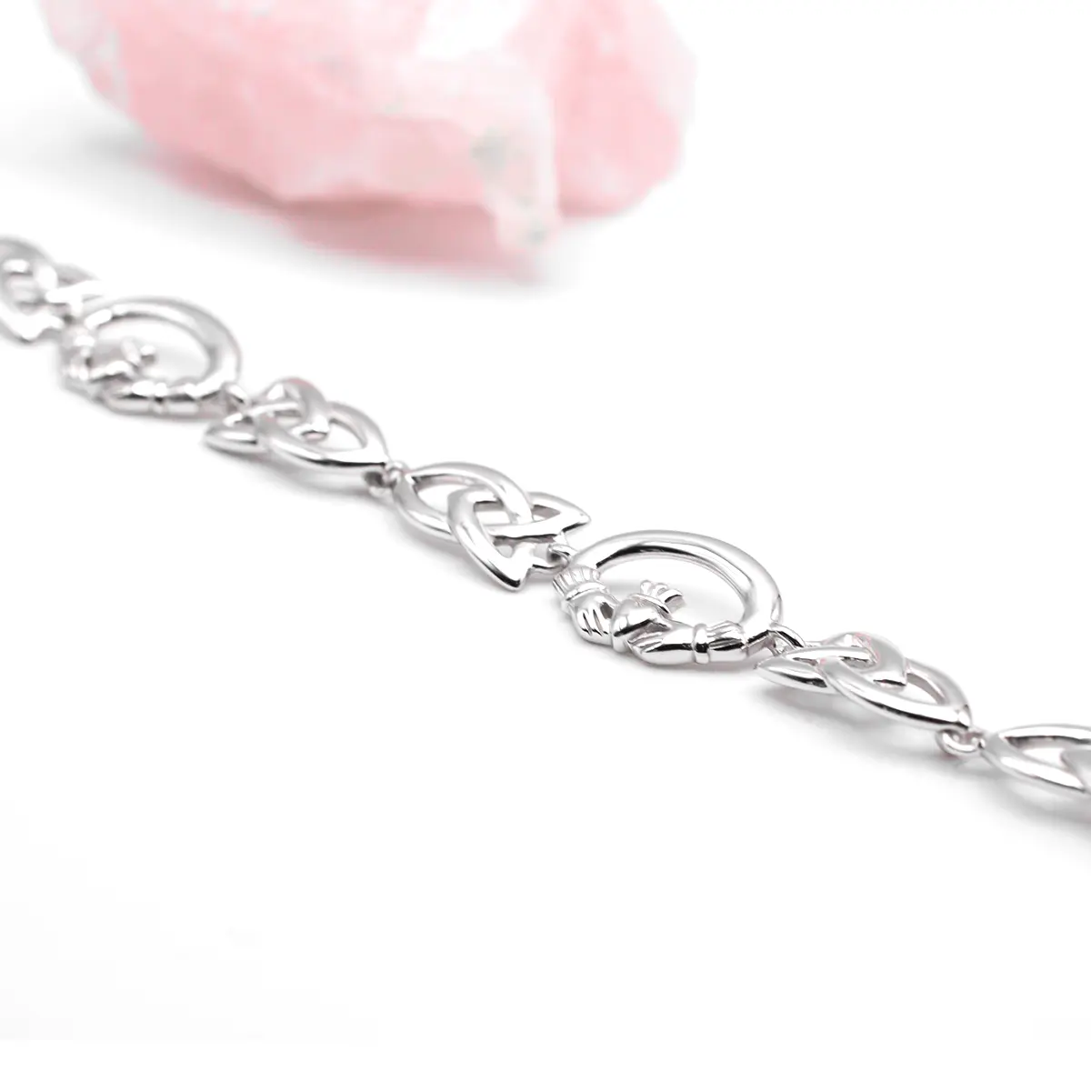 Sterling Silver Claddagh Trinity Knot Bracelet 1...