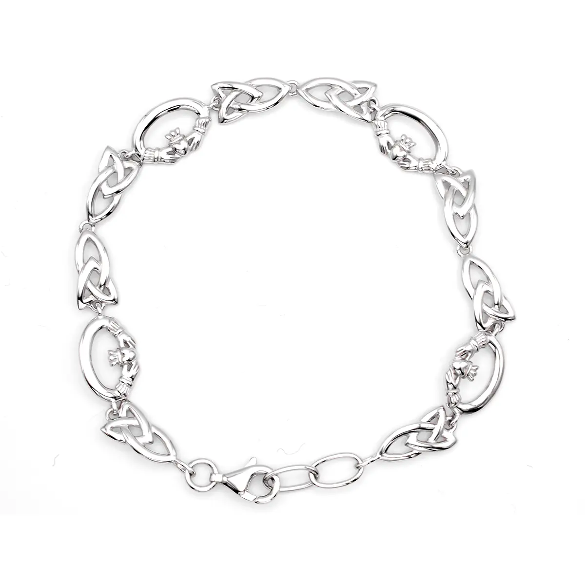 Sterling Silver Claddagh Trinity Knot Bracelet 2...