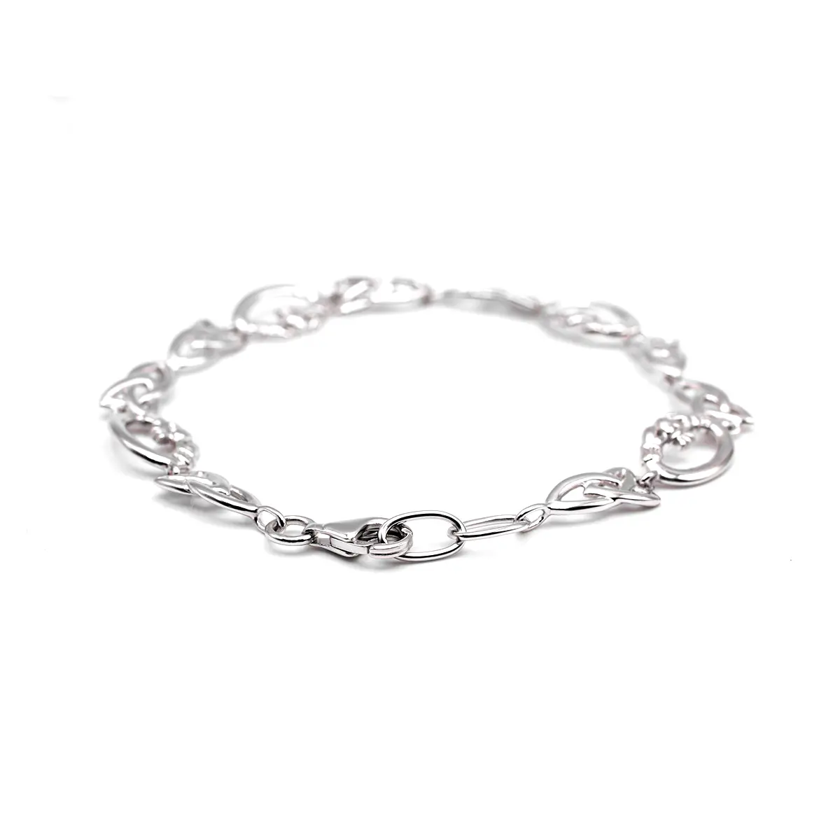 Sterling Silver Claddagh Trinity Knot Bracelet 3...