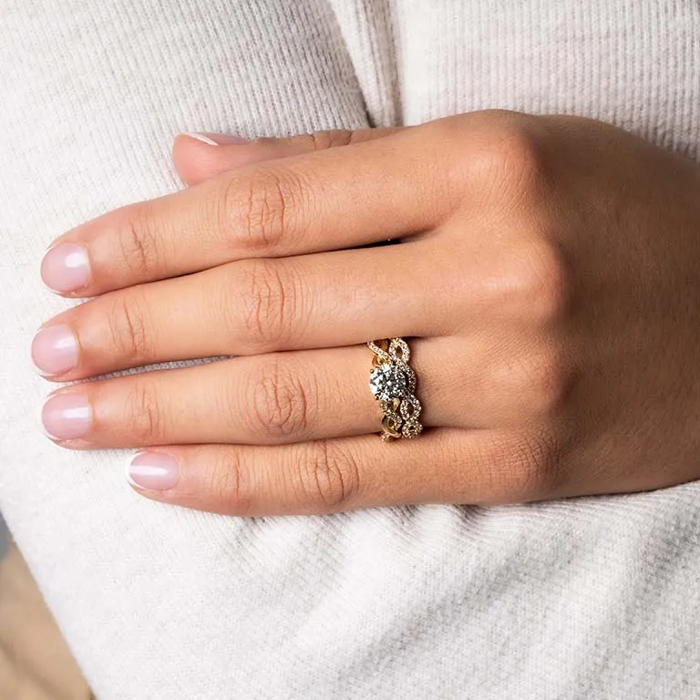 Gold Diamond Celtic Infinity Knot Engagement Ring Photo 4 