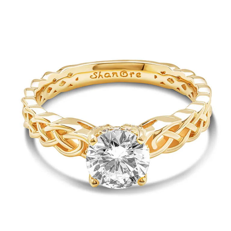 Gold Diamond Celtic Knot Engagement Ring