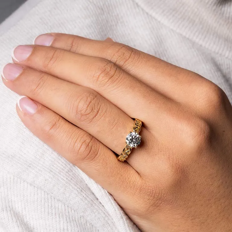 Gold Diamond Celtic Knot Engagement Ring Photo 2 
