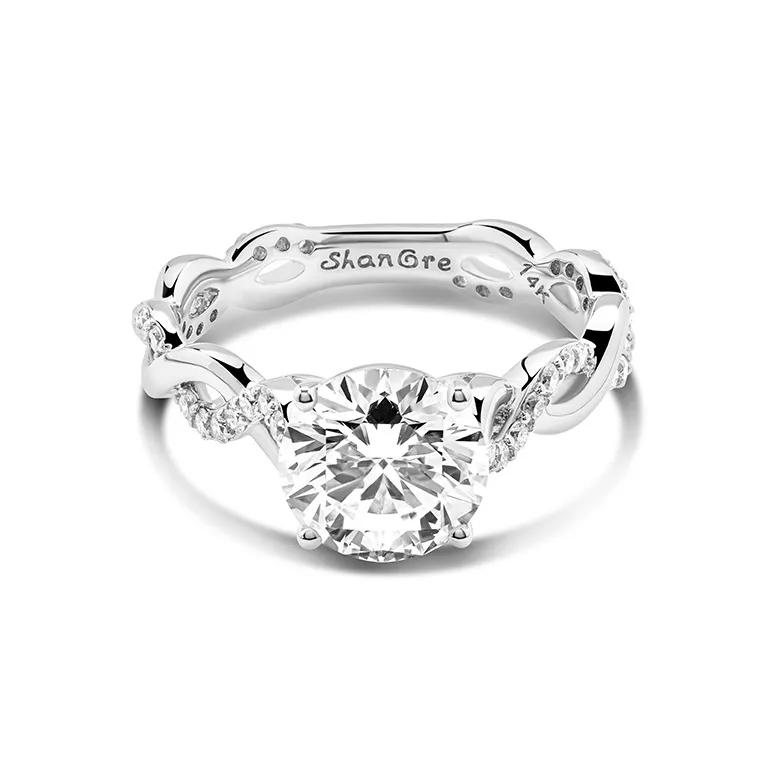 White Gold Diamond Celtic Infinity Knot Engagement Ring