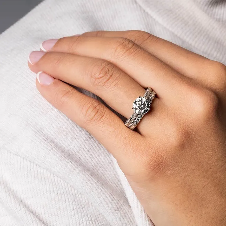 White Gold Diamond Solitaire Celtic Engagement Ring Photo 4 