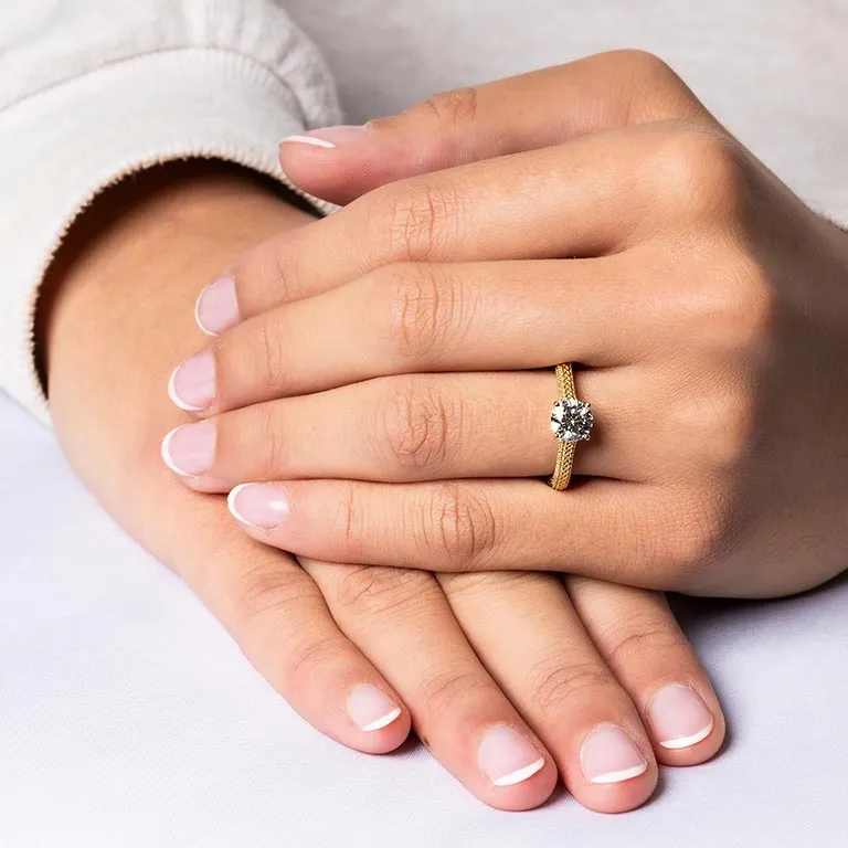 Gold Diamond Celtic Engagement & Wedding Ring Set Photo 4 