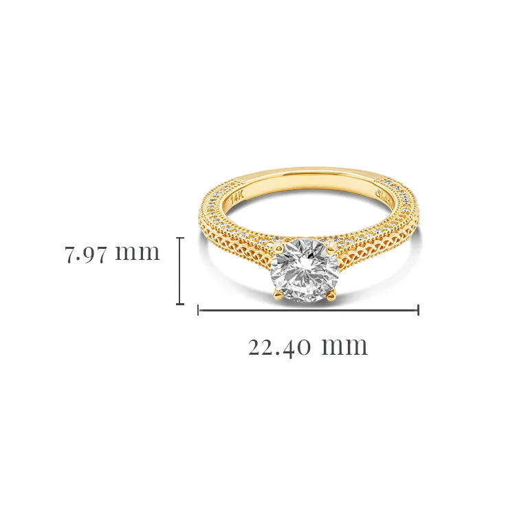 Gold Diamond Celtic Engagement & Wedding Ring Set Photo 9 