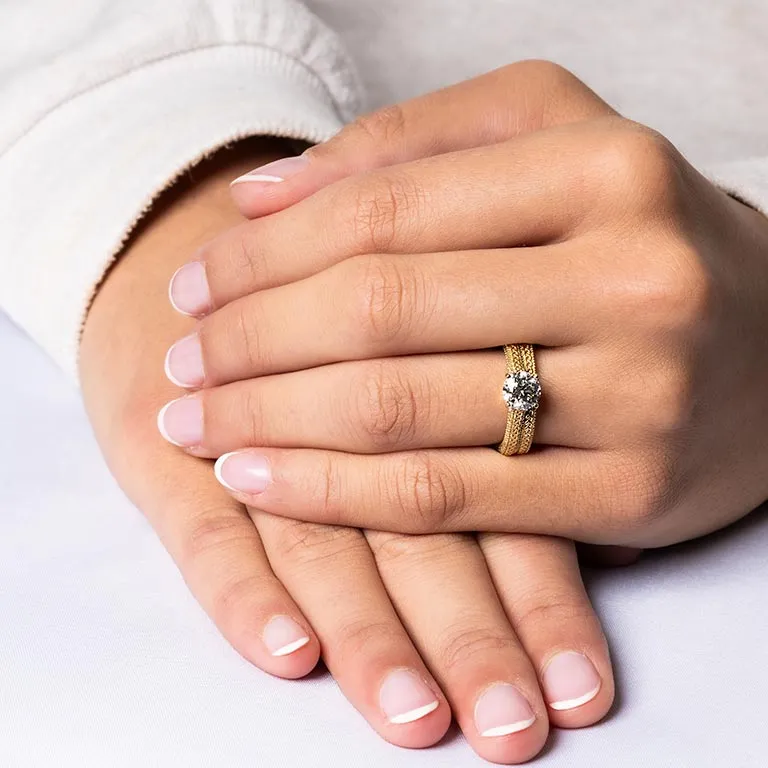 Gold Diamond Celtic Knot Wedding Ring Photo 4 