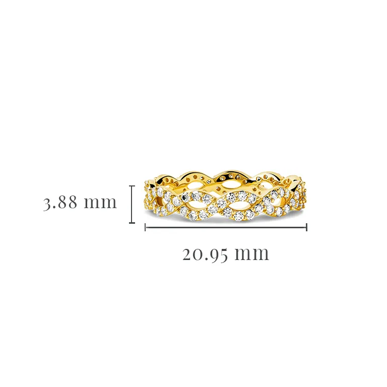 Gold Diamond Infinity Knot Engagement & Wedding Ring Set Photo 9 