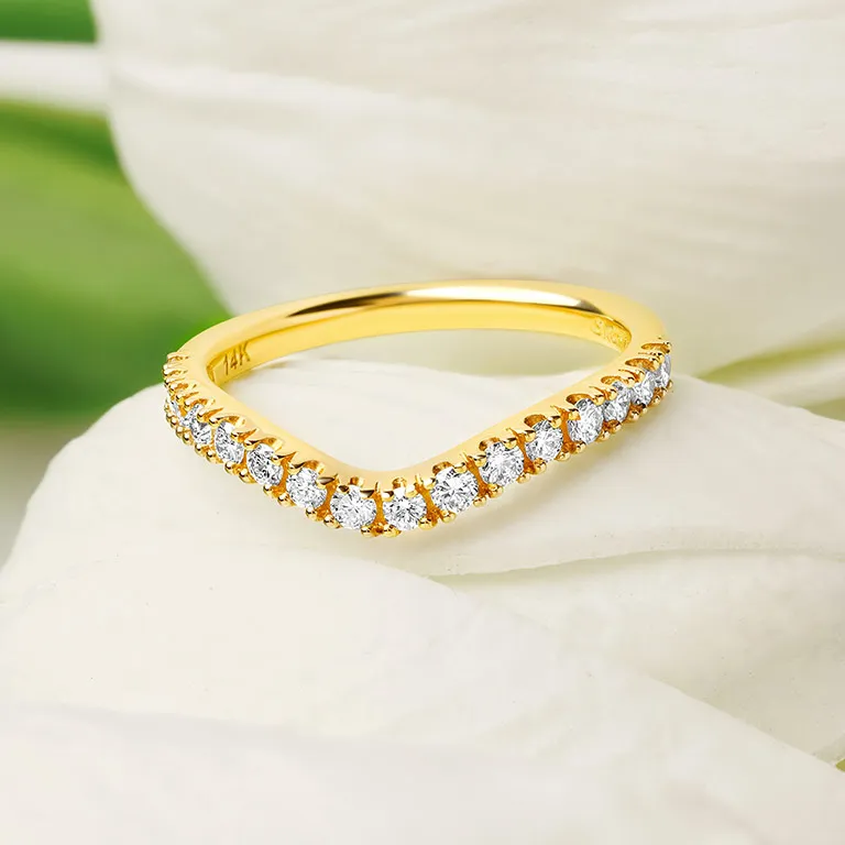 Gold Diamond Trinity Knot Engagement & Wedding Ring Set Photo 8 