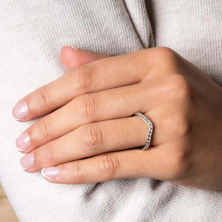 White Gold Diamond Fitted Wedding Band Photo 2 