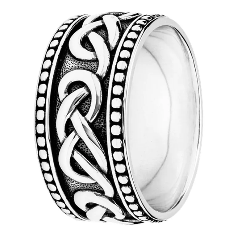 Mens Oxidized Silver Celtic Infinity Knot Ring